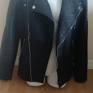 Sleek Black Leather Jacket for Women